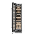 ZLINE Autograph Edition 18-Inch 9.0 Cu. Ft. Triple Zone 68 Bottle Left Hinge Column Wine Cooler in Stainless Steel with Matte Black Accents (RCWVLZ-30418-MB)
