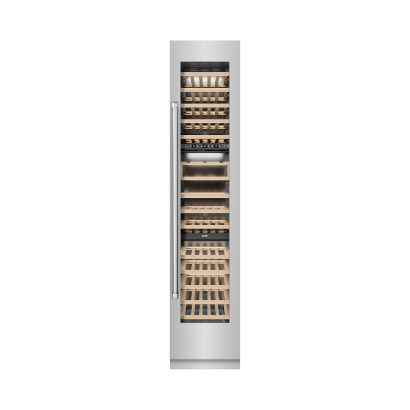 ZLINE 18-Inch 9.0 Cu. Ft. Triple Zone 68 Bottle Right Hinge Column Wine Cooler in Stainless Steel (RCWVR-304-18)