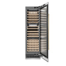 ZLINE Autograph Edition 24-Inch 12.4 Cu. Ft. Triple Zone 100 Bottle Column Wine Cooler in Stainless Steel and Champagne Bronze Accents (RCWVZ-304-24-CB)