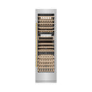 ZLINE Autograph Edition 24-Inch 12.4 Cu. Ft. Triple Zone 100 Bottle Column Wine Cooler in Stainless Steel and Polished Gold Accents (RCWVZ-304-24-G)