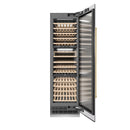 ZLINE Autograph Edition 24-Inch 12.4 Cu. Ft. Triple Zone 100 Bottle Column Wine Cooler in Stainless Steel and Polished Gold Accents (RCWVZ-304-24-G)