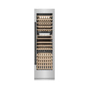 ZLINE Autograph Edition 24-Inch 12.4 Cu. Ft. Triple Zone 100 Bottle Column Wine Cooler in Stainless Steel and Matte Black Accents (RCWVZ-304-24-MB)