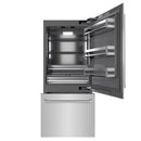 ZLINE 36-Inch 19.8 Cu. Ft. Built-In Bottom Freezer Refrigerator with Water Dispenser and Ice Maker in Stainless Steel with Graphite Gray Interior (GRBIT-304-36)