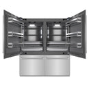 ZLINE 72-Inch 39.6 Cu. Ft. French Door Built-In Bottom Freezer Refrigerator with Water Dispensers and Ice Makers in Stainless Steel with Graphite Gray Interior (GRBIT-304-72)