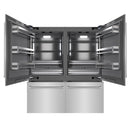 ZLINE 72-Inch 39.6 Cu. Ft. French Door Built-In Bottom Freezer Refrigerator with Water Dispensers and Ice Makers in Stainless Steel with Graphite Gray Interior (GRBIT-304-72)
