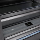 ZLINE Autograph Edition 36-Inch 19.8 Cu. Ft. Built-In Bottom Freezer Refrigerator with Water Dispenser and Ice Maker in Stainless Steel with Graphite Gray Interior and Matte Black Accents (GRBITZ-304-36MB)
