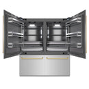ZLINE Autograph Edition 72-Inch 39.6 Cu. Ft. French Door Built-In Bottom Freezer Refrigerator with Water Dispensers and Ice Makers in Stainless Steel with Graphite Gray Interior and Champagne Bronze Accents (GRBITZ-304-72CB)