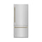 ZLINE Autograph 36-Inch Built-In Refrigerator w/ Gray Interior and Champagne Bronze Helix Handles (GRBITZ-30436KCB)