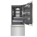 ZLINE Autograph 36-Inch Built-In Refrigerator w/ Gray Interior and Champagne Bronze Helix Handles (GRBITZ-30436KCB)