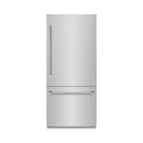 ZLINE Autograph 36-Inch Built-In Refrigerator w/ Gray Interior and Polished Nickel Helix Handles (GRBITZ-30436KPN)