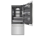 ZLINE Autograph 36-Inch Built-In Refrigerator w/ Gray Interior and Polished Nickel Helix Handles (GRBITZ-30436KPN)