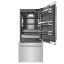 ZLINE Autograph 36-Inch Built-In Refrigerator w/ Gray Interior and Polished Nickel Helix Handles (GRBITZ-30436KPN)