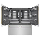 ZLINE Autograph 72-Inch Built-In Refrigerator w/ Gray Interior and Champagne Bronze Helix Handles (GRBITZ-30472KCB)
