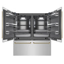ZLINE Autograph 72-Inch Built-In Refrigerator w/ Gray Interior and Polished Gold Helix Handles (GRBITZ-30472KG)