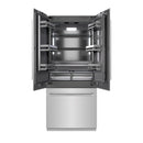 ZLINE 36-Inch 19.6 Cu. Ft. French Door Built-In Bottom Freezer Refrigerator with Water Dispenser and Ice Maker in Stainless Steel with Graphite Gray Interior (GRBIV-304-36)