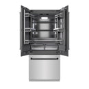 ZLINE Autograph Edition 36-Inch 19.6 Cu. Ft. French Door Built-In Bottom Freezer Refrigerator with Water Dispenser and Ice Maker in Stainless Steel with Graphite Gray Interior and Matte Black Accents (GRBIVZ-304-36MB)