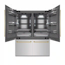 ZLINE Autograph Edition 60-Inch 32.2 Cu. Ft. French Door Built-In Bottom Freezer Refrigerator with Water Dispenser and Ice Maker in Stainless Steel with Graphite Gray Interior and Champagne Bronze Accents (GRBIVZ-304-60CB)