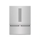 ZLINE Autograph Edition 60-Inch 32.2 Cu. Ft. French Door Built-In Bottom Freezer Refrigerator with Water Dispenser and Ice Maker in Stainless Steel with Graphite Gray Interior and Matte Black Accents (GRBIVZ-304-60MB)