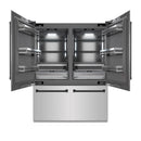 ZLINE Autograph Edition 60-Inch 32.2 Cu. Ft. French Door Built-In Bottom Freezer Refrigerator with Water Dispenser and Ice Maker in Stainless Steel with Graphite Gray Interior and Matte Black Accents (GRBIVZ-304-60MB)