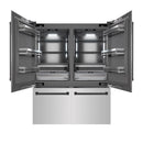 ZLINE Autograph Edition 60-Inch 32.2 Cu. Ft. French Door Built-In Bottom Freezer Refrigerator with Water Dispenser and Ice Maker in Stainless Steel with Graphite Gray Interior and Matte Black Accents (GRBIVZ-304-60MB)