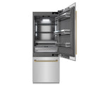 ZLINE Autograph 30-Inch Built-In Refrigerator w/ Gray Interior and Polished Gold Helix Handles (GRBIVZ-30430KG)