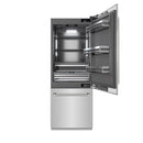 ZLINE Autograph 30-Inch Built-In Refrigerator w/ Gray Interior and Polished Nickel Helix Handles (GRBIVZ-30430KPN)