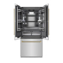 ZLINE Autograph 36-Inch French Door Built-In Refrigerator w/ Gray Interior and Bronze Helix Handles (GRBIVZ-30436KCB)