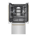 ZLINE Autograph 36-Inch French Door Built-In Refrigerator w/ Gray Interior and Bronze Helix Handles (GRBIVZ-30436KCB)