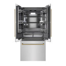 ZLINE Autograph 36-Inch French Door Built-In Refrigerator w/ Gray Interior and Gold Helix Handles (GRBIVZ-30436KG)