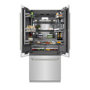 ZLINE Autograph 36-Inch French Door Built-In Refrigerator w/ Gray Interior and Nickel Helix Handles (GRBIVZ-30436KPN)