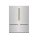 ZLINE Autograph 60-Inch Built-In Refrigerator w/ Gray Interior and Champagne Bronze Helix Handles (GRBIVZ-30460KCB)