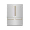 ZLINE Autograph 60-Inch Built-In Refrigerator w/ Gray Interior and Champagne Bronze Helix Handles (GRBIVZ-30460KCB)