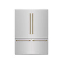 ZLINE Autograph 60-Inch Built-In Refrigerator w/ Gray Interior and Polished Gold Helix Handles (GRBIVZ-30460KG)