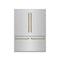 ZLINE Autograph 60-Inch Built-In Refrigerator w/ Gray Interior and Polished Gold Helix Handles (GRBIVZ-30460KG)