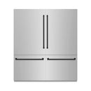 ZLINE Autograph Edition 72-Inch 39.6 Cu. Ft. French Door Built-In Bottom Freezer Refrigerator with Water Dispensers and Ice Makers in Stainless Steel with Matte Black Accents (RBITZ-304-72MB)