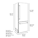 ZLINE 30-Inch Autograph Edition 16.1 cu. ft. Built-in 2-Door Bottom Freezer Refrigerator with Internal Water and Ice Dispenser in White Matte with Gold Accents (RBIVZ-WM-30-G)