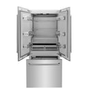 ZLINE 36-Inch Built-In 19.6 cu. ft. 3-Door French Door Refrigerator with Internal Water and Ice Dispenser in Stainless Steel (RBIV-304-36)