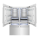 ZLINE 60-Inch Built-In 32.2 cu. ft. 4-Door French Door Refrigerator with Internal Water and Ice Dispenser in Stainless Steel (RBIV-304-60)