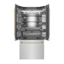 ZLINE Autograph Edition 36-Inch 19.6 cu. ft. French Door Built-In Bottom Freezer Refrigerator with Water Dispenser and Ice Maker in Stainless Steel with Stainless Steel Interior and Polished Gold Accents (SRBIVZ-304-36G)