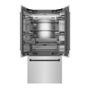ZLINE Autograph Edition 36-Inch 19.6 cu. ft. French Door Built-In Bottom Freezer Refrigerator with Water Dispenser and Ice Maker in Stainless Steel with Stainless Steel Interior and Matte Black Accents (SRBIVZ-304-36MB)