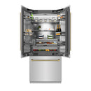 ZLINE Autograph 36-Inch French Door Refrigerator with Stainless Interior and Gold Helix Handles (SRBIVZ-30436KG)