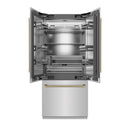 ZLINE Autograph 36-Inch French Door Refrigerator with Stainless Interior and Gold Helix Handles (SRBIVZ-30436KG)