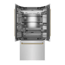 ZLINE Autograph 36-Inch French Door Refrigerator with Stainless Interior and Gold Helix Handles (SRBIVZ-30436KG)