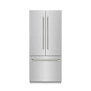 ZLINE Autograph 36-Inch French Door Refrigerator with Stainless Interior and Nickel Helix Handles (SRBIVZ-30436KPN)