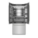 ZLINE Autograph 36-Inch French Door Refrigerator with Stainless Interior and Nickel Helix Handles (SRBIVZ-30436KPN)