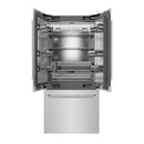 ZLINE Autograph 36-Inch French Door Refrigerator with Stainless Interior and Nickel Helix Handles (SRBIVZ-30436KPN)