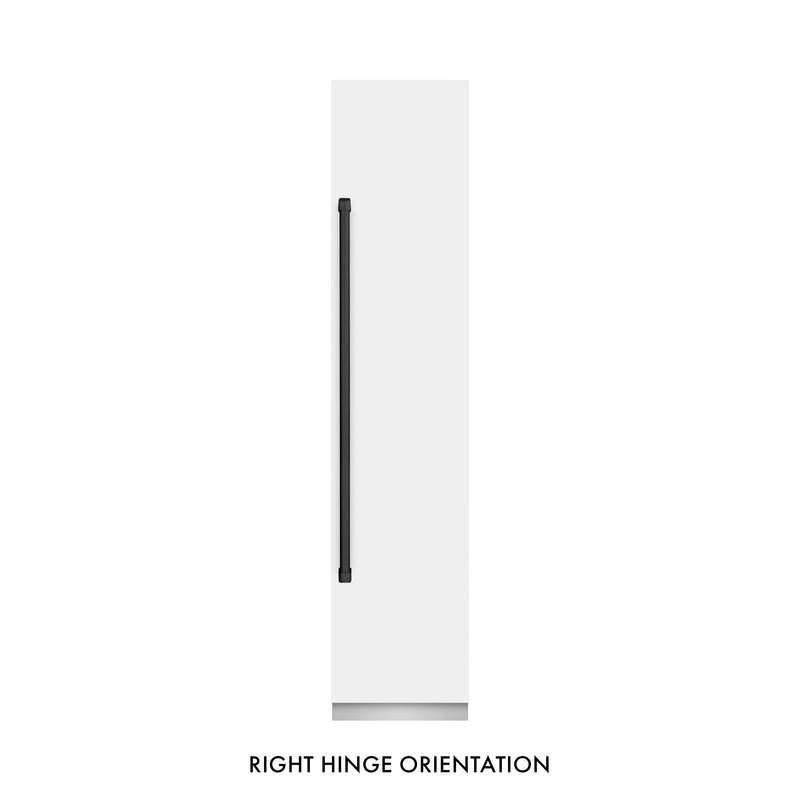 ZLINE Autograph Edition 18-Inch 8.6 Cu. Ft. Right Hinge Column Freezer in White Matte with Graphite Gray Interior and Matte Black Accents (RCFVRZ-WM-18-MB)