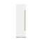 ZLINE Autograph Edition 24-Inch 12.4 Cu. Ft. Column Freezer in White Matte with Graphite Gray Interior and Champagne Bronze Accents (RCFVZ-WM-24-CB)