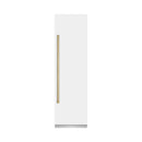 ZLINE Autograph Edition 24-Inch 12.5 Cu. Ft. Column Refrigerator in White Matte with Graphite Gray Interior and Champagne Bronze Accents (RCRVZ-WM-24-CB)