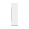 ZLINE Autograph Edition 24-Inch 12.5 Cu. Ft. Column Refrigerator in White Matte with Graphite Gray Interior and Champagne Bronze Accents (RCRVZ-WM-24-CB)
